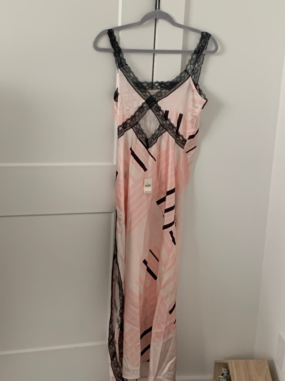 Anthropologie Pink & Black Maxi Slip Dress - Picture 4 of 6